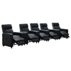 Heena Home Theater Set | 5 Manual Recliners | 2 Consoles | Black Faux Leather BM337867
