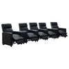 Heena Home Theater Set | 5 Manual Recliners | 2 Consoles | Black Faux Leather