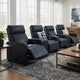 Heena Home Theater Set | 5 Manual Recliners | 2 Consoles | Black Faux Leather