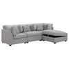 Cambia 4pc Modular Sectional Sofa Set with Ottoman | Gray | 6 Pillows BM337869