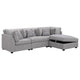 Cambia 4pc Modular Sectional Sofa Set with Ottoman | Gray | 6 Pillows BM337869