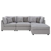 Cambia 4pc Modular Sectional Sofa Set with Ottoman | Gray | 6 Pillows BM337869