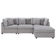 Cambia 4pc Modular Sectional Sofa Set with Ottoman | Gray | 6 Pillows BM337869
