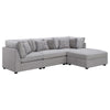 Cambia 4pc Modular Sectional Sofa Set with Ottoman | Gray | 6 Pillows
