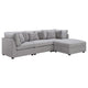 Cambia 4pc Modular Sectional Sofa Set with Ottoman | Gray | 6 Pillows