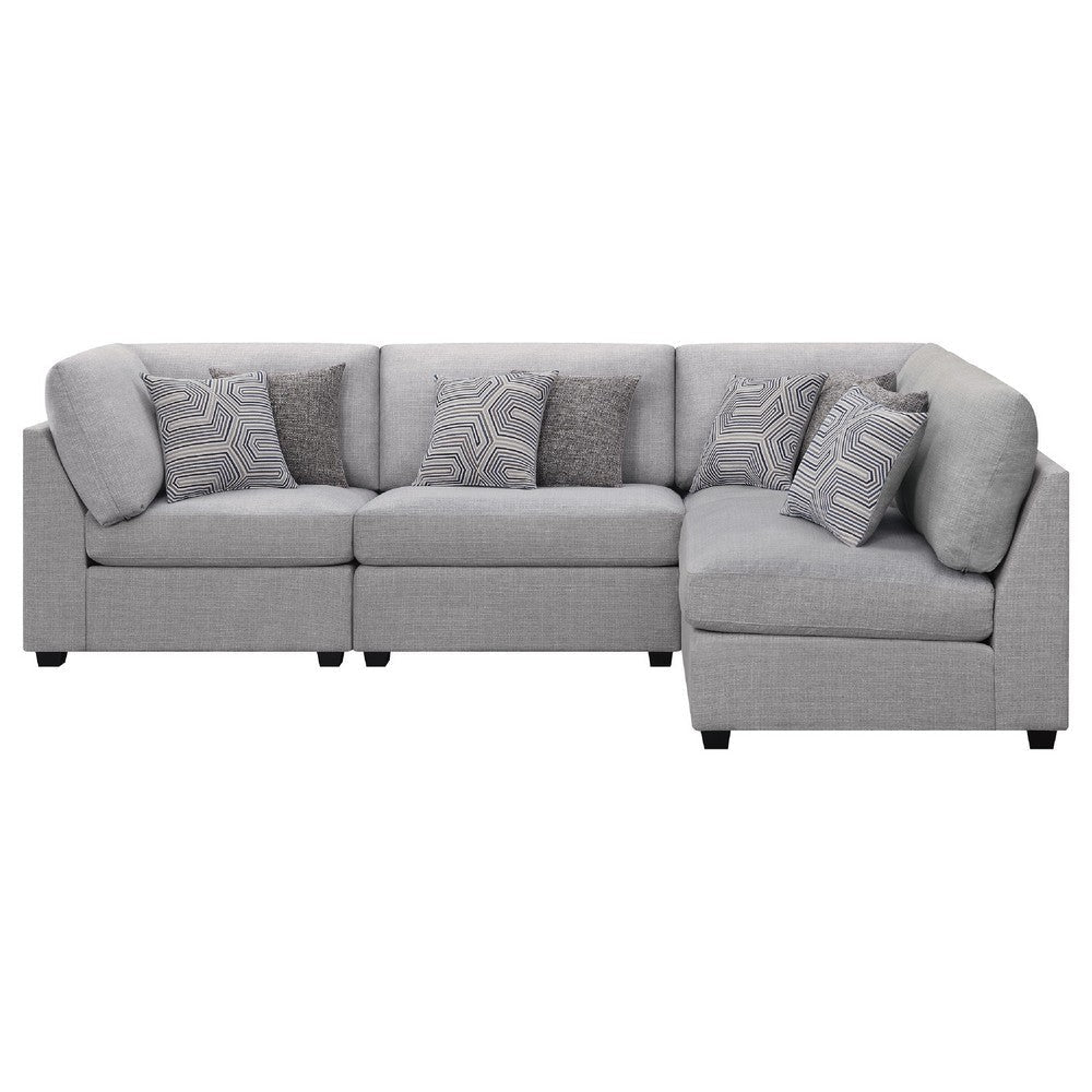 Cambia 4pc Modular L Shaped Sectional Sofa | Gray | 8 Pillows BM337870