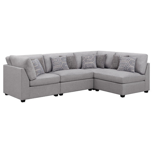 Cambia 4pc Modular L Shaped Sectional Sofa | Gray | 8 Pillows