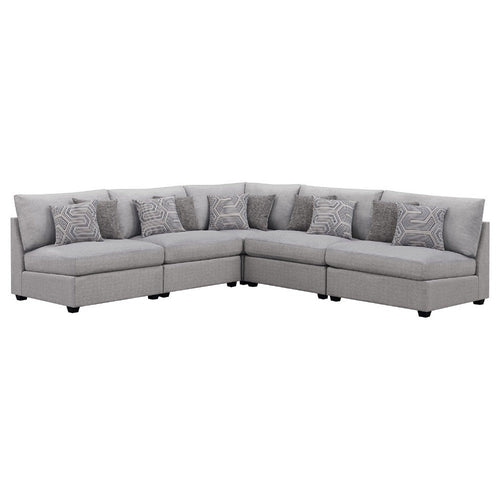 Cambia 5pc Modular L Shaped Sectional Sofa | Gray | 10 Pillows