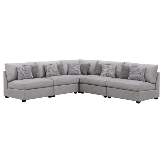 Cambia 5pc Modular L Shaped Sectional Sofa | Gray | 10 Pillows