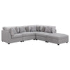 Cambia 5pc Modular Sectional Sofa with Ottoman | Gray | 8 Pillows