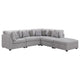 Cambia 5pc Modular Sectional Sofa with Ottoman | Gray | 8 Pillows