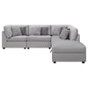 Cambia 5pc Modular Sectional Sofa with Ottoman | Gray | 8 Pillows BM337872