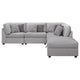 Cambia 5pc Modular Sectional Sofa with Ottoman | Gray | 8 Pillows BM337872
