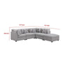 Cambia 5pc Modular Sectional Sofa with Ottoman | Gray | 8 Pillows BM337872