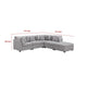 Cambia 5pc Modular Sectional Sofa with Ottoman | Gray | 8 Pillows BM337872