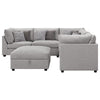 Cambia 6pc Modular L Shaped Sectional Sofa with Ottoman | Gray | 10 Pillows BM337873