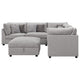 Cambia 6pc Modular L Shaped Sectional Sofa with Ottoman | Gray | 10 Pillows BM337873