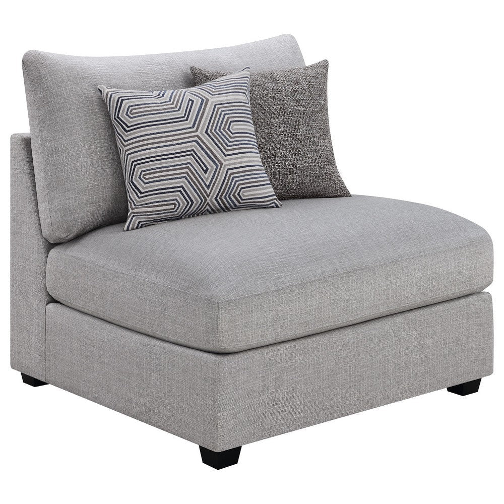 Cambia 6pc Modular L Shaped Sectional Sofa with Ottoman | Gray | 10 Pillows BM337873