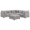 Cambia 6pc Modular L Shaped Sectional Sofa with Ottoman | Gray | 10 Pillows