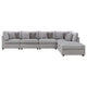 Cambia 6pc Modular Sectional Sofa with Ottoman | 10 Pillows | Gray BM337874