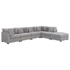 Cambia 6pc Modular Sectional Sofa with Ottoman | 10 Pillows | Gray