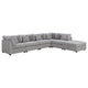 Cambia 6pc Modular Sectional Sofa with Ottoman | 10 Pillows | Gray