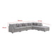 Cambia 6pc Modular Sectional Sofa with Ottoman | 10 Pillows | Gray BM337874