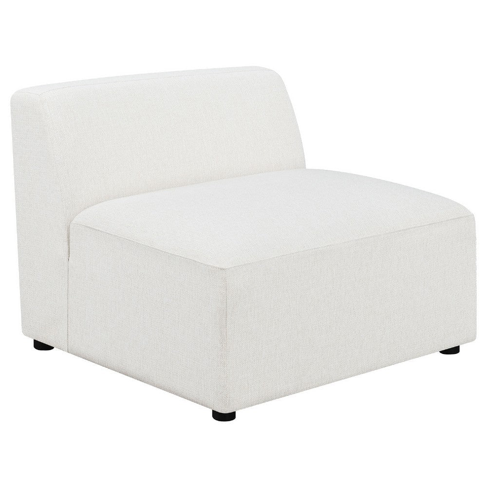 Frem 6pc Left Modular Sectional Sofa | Ottoman | Pearl White | 4 Pillows BM337876