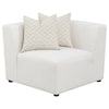 Frem 6pc Left Modular Sectional Sofa | Ottoman | Pearl White | 4 Pillows BM337876