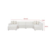 Frem 6pc Left Modular Sectional Sofa | Ottoman | Pearl White | 4 Pillows BM337876
