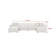 Frem 6pc Left Modular Sectional Sofa | Ottoman | Pearl White | 4 Pillows BM337876