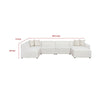 Frem 6pc Right Modular Sectional Sofa | Ottoman | 4 Pillows | Pearl White BM337877