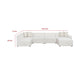 Frem 6pc Right Modular Sectional Sofa | Ottoman | 4 Pillows | Pearl White BM337877
