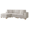Lahe 5 Piece Modular Sectional with Ottoman | 3 Pillows | Ivory