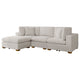Lahe 5 Piece Modular Sectional with Ottoman | 3 Pillows | Ivory