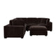 Lahe 6 Piece Modular Sectional with Ottoman | 3 Pillows | Dark Brown BM337880