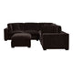Lahe 6 Piece Modular Sectional with Ottoman | 3 Pillows | Dark Brown BM337880