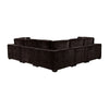 Lahe 6 Piece Modular Sectional with Ottoman | 3 Pillows | Dark Brown BM337880