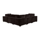 Lahe 6 Piece Modular Sectional with Ottoman | 3 Pillows | Dark Brown BM337880