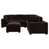 Lahe 6pc Modular Sectional Sofa with Ottoman | Dark Brown | 3 Pillows BM337881