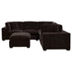 Lahe 6pc Modular Sectional Sofa with Ottoman | Dark Brown | 3 Pillows BM337881