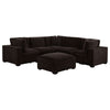 Lahe 6pc Modular Sectional Sofa with Ottoman | Dark Brown | 3 Pillows