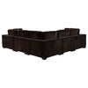 Lahe 6pc Modular Sectional Sofa with Ottoman | Dark Brown | 3 Pillows BM337881