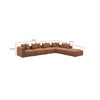Hani 6pc Modular Sectional Sofa with Ottoman | Rich Brown | 10 Pillows BM337882