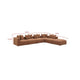 Hani 6pc Modular Sectional Sofa with Ottoman | Rich Brown | 10 Pillows BM337882