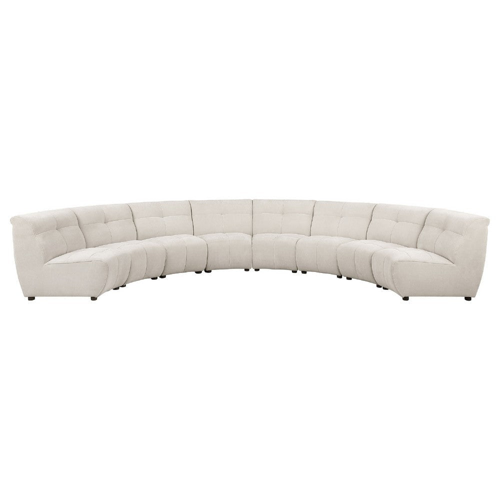 Hia 8 Piece L Shaped Modular Sectional Sofa | Tufted Ivory BM337883