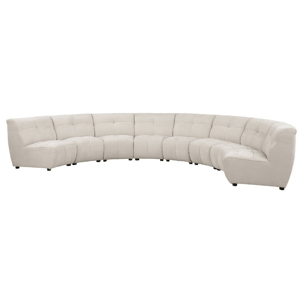 Hia 8 Piece L Shaped Modular Sectional Sofa | Tufted Ivory BM337883