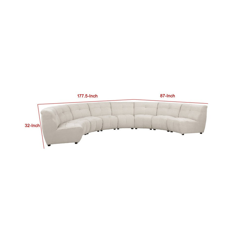 Hia 8 Piece L Shaped Modular Sectional Sofa | Tufted Ivory BM337883