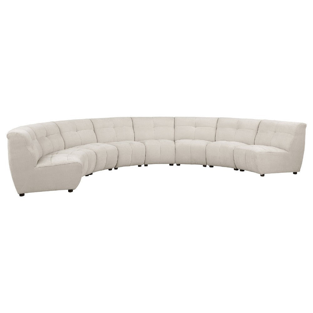 Hia 8 Piece L Shaped Modular Sectional Sofa | Tufted Ivory
