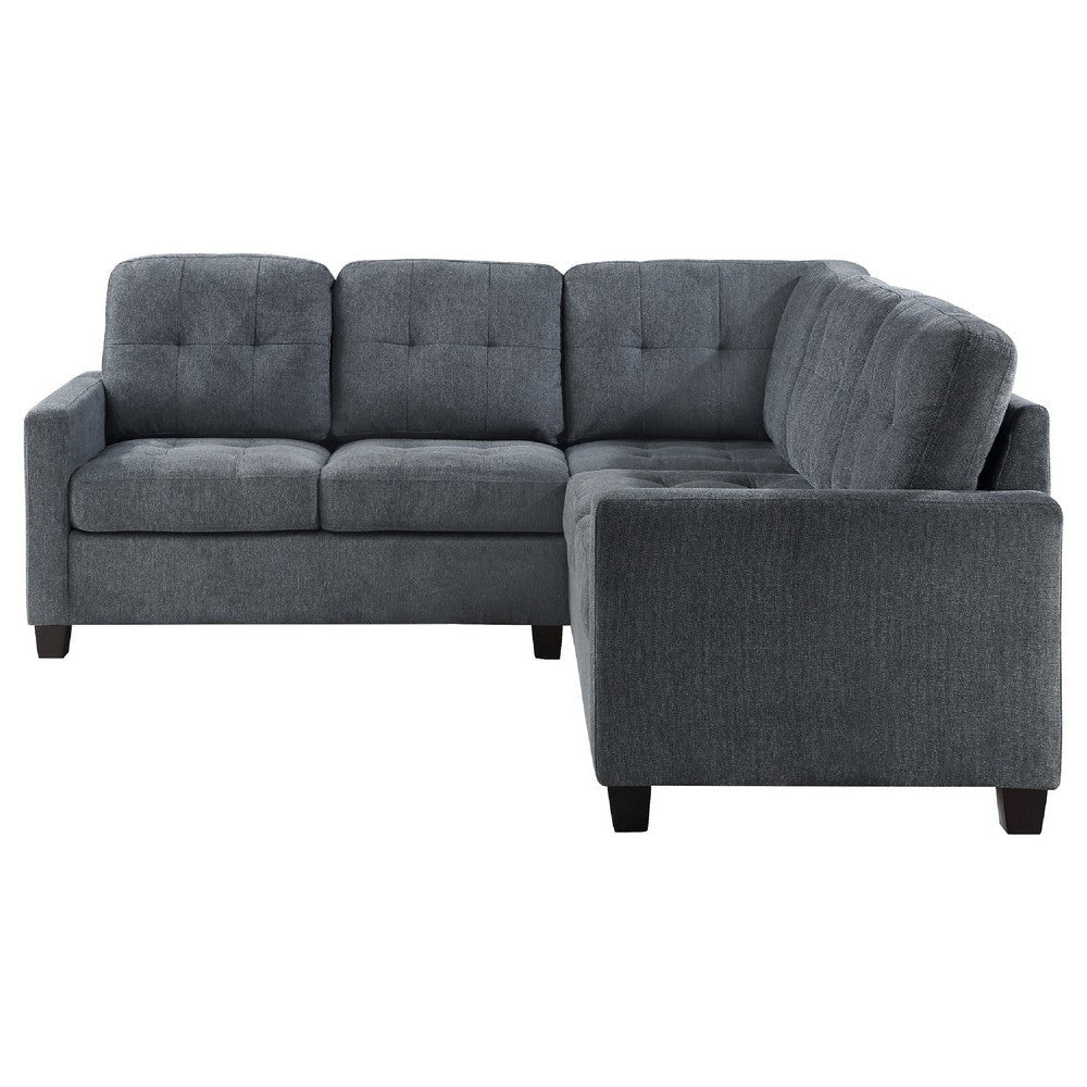 Seh 3 Piece L Shaped Sectional Sofa | Steel Gray | Track Armrests BM337885